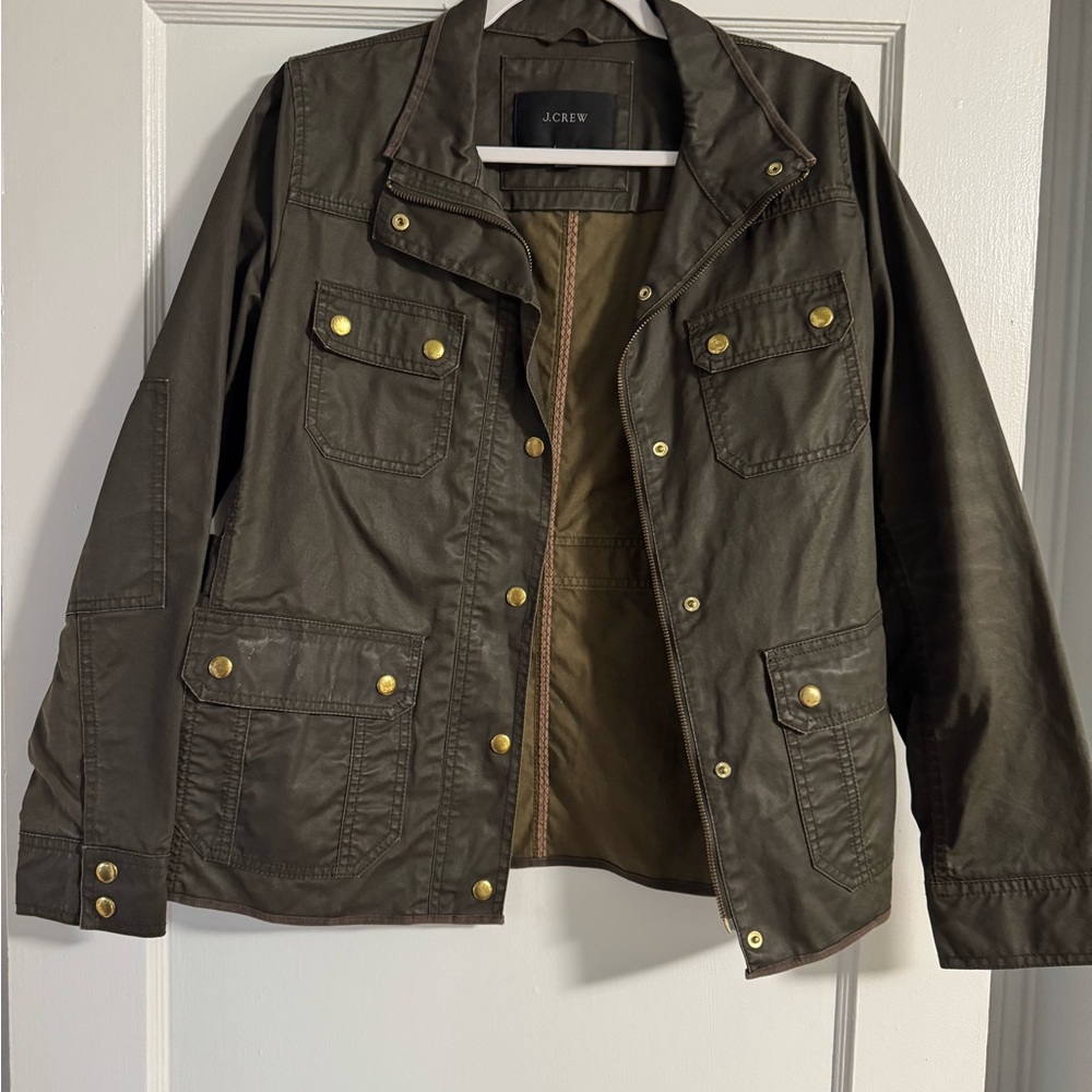 J.Crew Olive Green Jacket with Metallic Details
